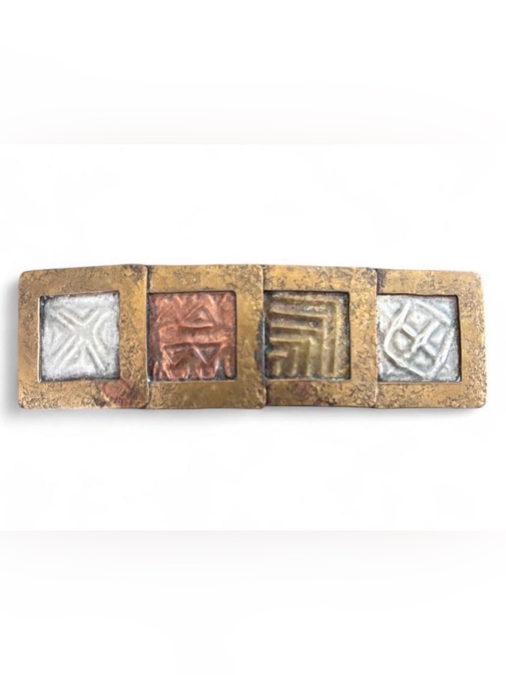 Vintage Marjorie Baer MB SF Metal Brooch Modernist Abstract Design
